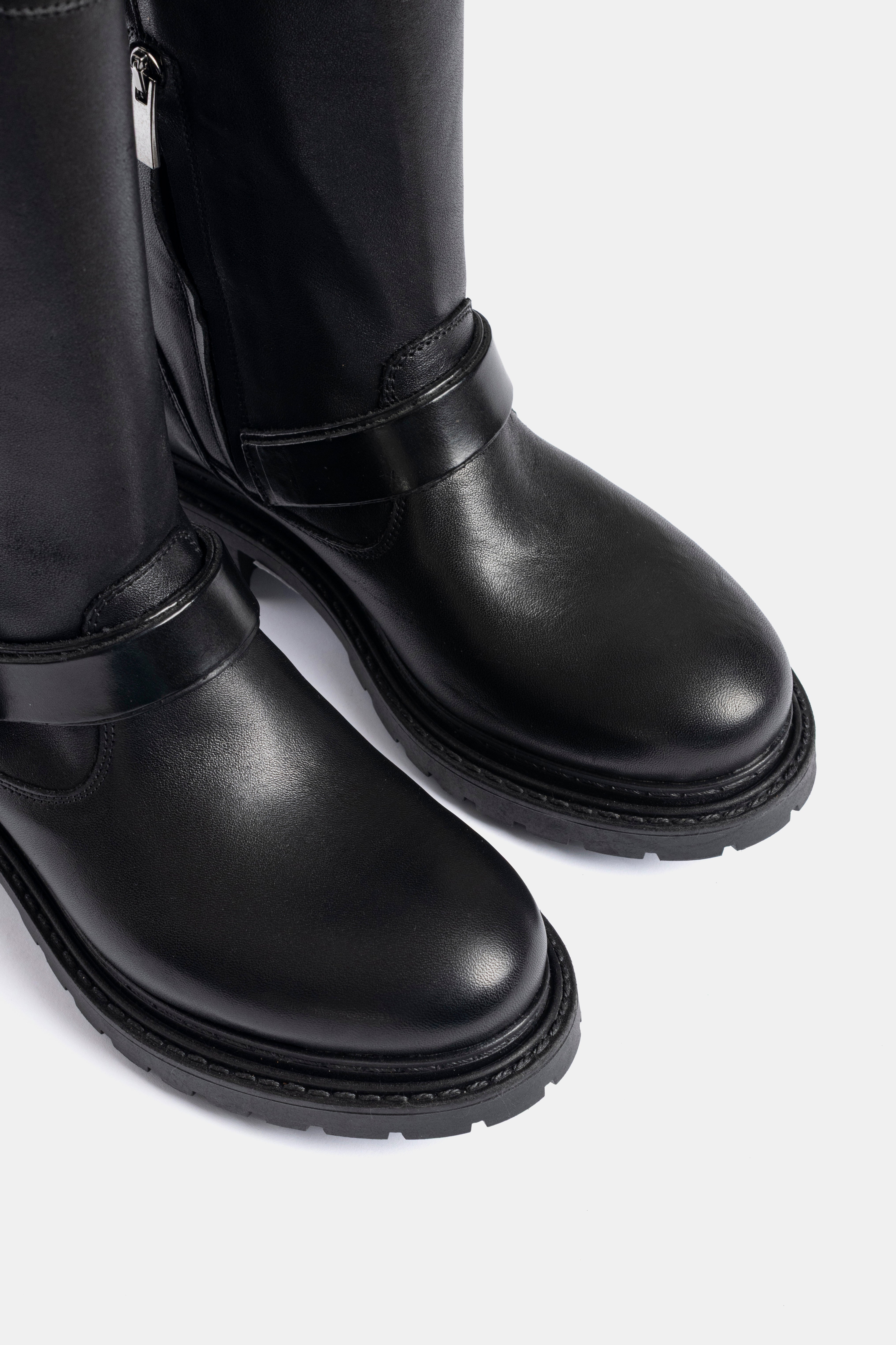 MA80 black calfskin biker