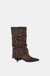 ST2451 Taupe Spotted Print Suede Boots