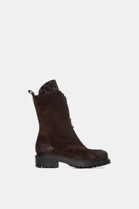 MA1009L dark brown suede biker ankle boots