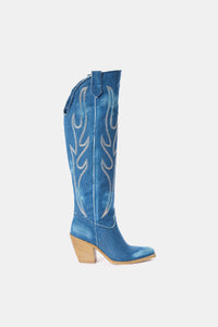 Vintage Jeans High Texan Boots with Embroidery XD758